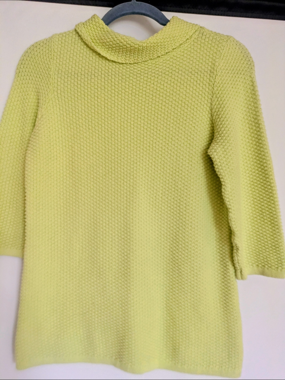 LOFT Lime Green Textured Cowl Neck Sweater